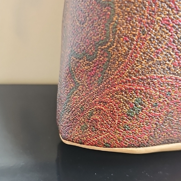 Etro Burgundy and Tan Paisley Drawstring Pouch NWOT AND BOX - Picture 8 of 11